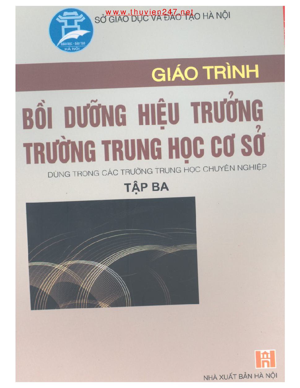 Giáo trình Bồi dưỡng hiệu trưởng Trung học cơ sở - tập 3