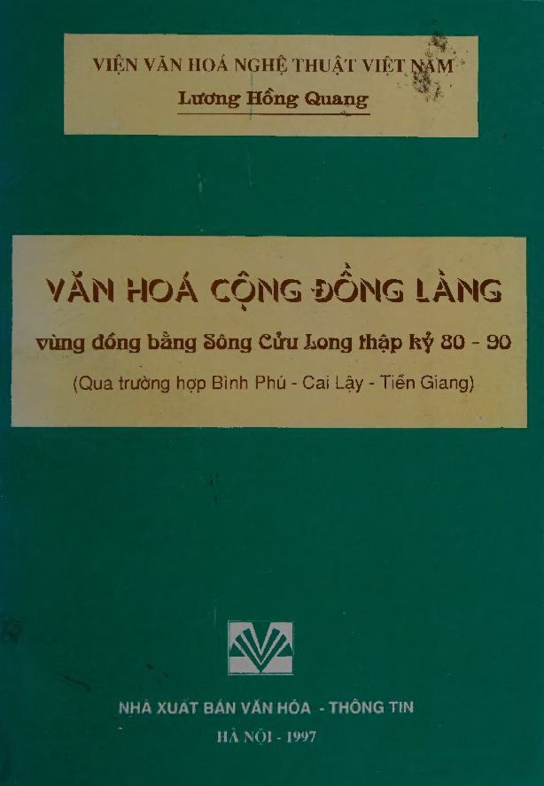 Văn hóa cộng đồng làng, vùng đồng bằng Sông Cửu Long thập kỷ 80 -90