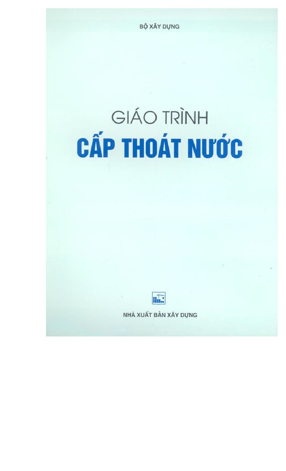 Giáo trình Cấp thoát nước