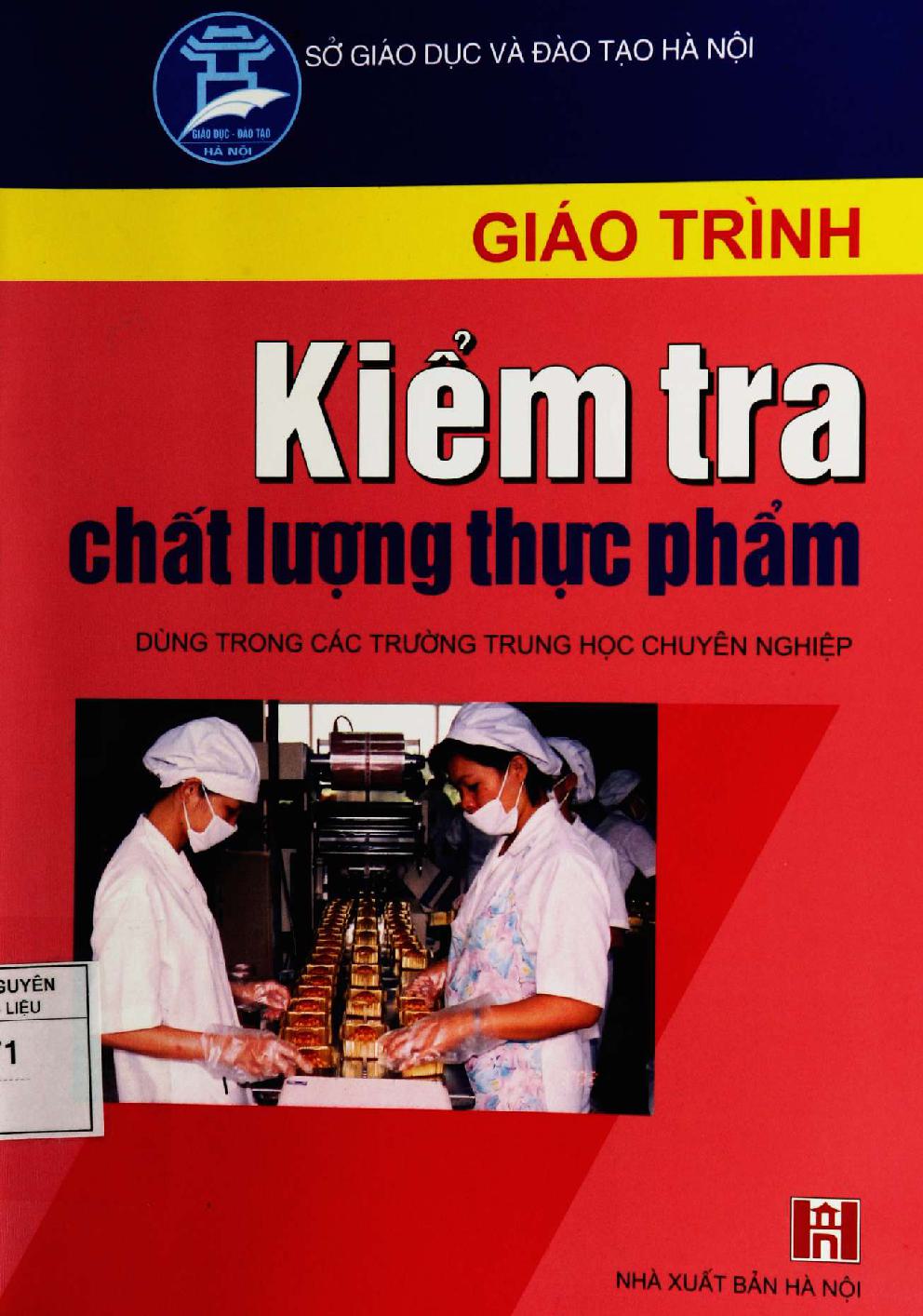 Giáo trình Kiểm tra chất lượng thực phẩm