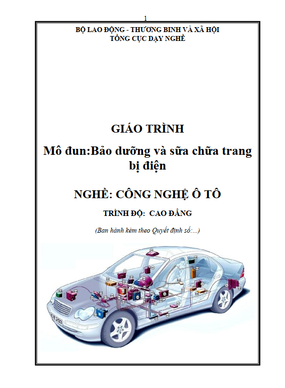 Giáo trình Mô đun Bảo dưỡng và trang bị điện ô tô