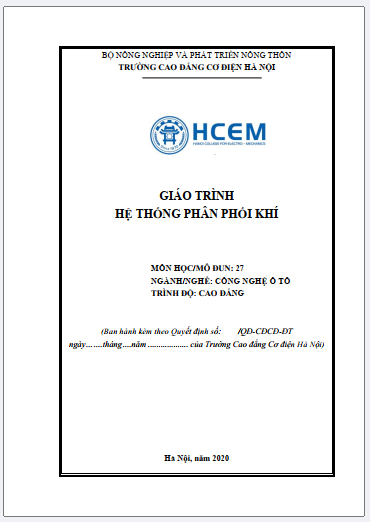 Giáo trình Hệ thống phân phối khí