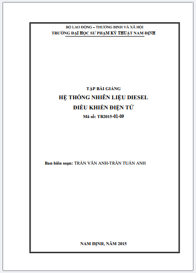 Tập bài giảng hệ thống nhiên liệu Diesel điều khiển điện tử