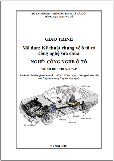 Giáo trình mô đun Kỹ thuật chung về ô tô và công nghệ sửa chữa (trình độ Trung cấp)