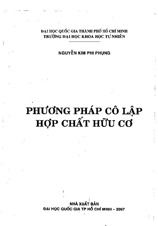 Phương pháp cô lập hợp chất hữu cơ