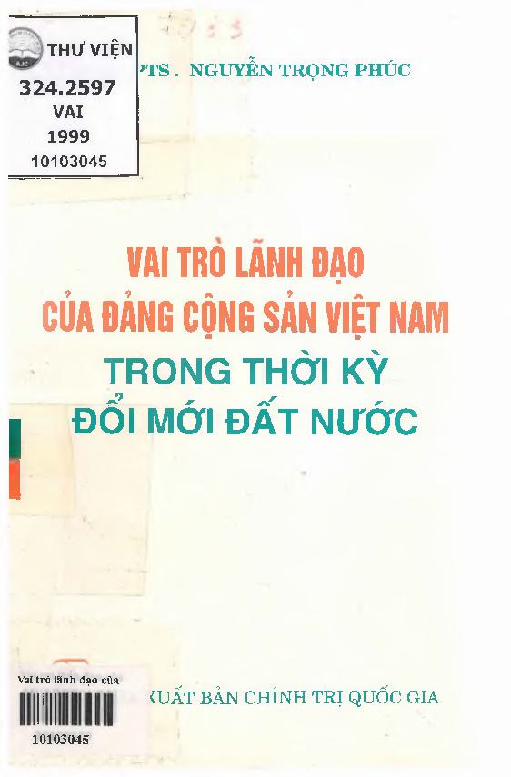 Vai trò lãnh đạo của Đảng Cộng sản Việt Nam trong thời kỳ đổi mới