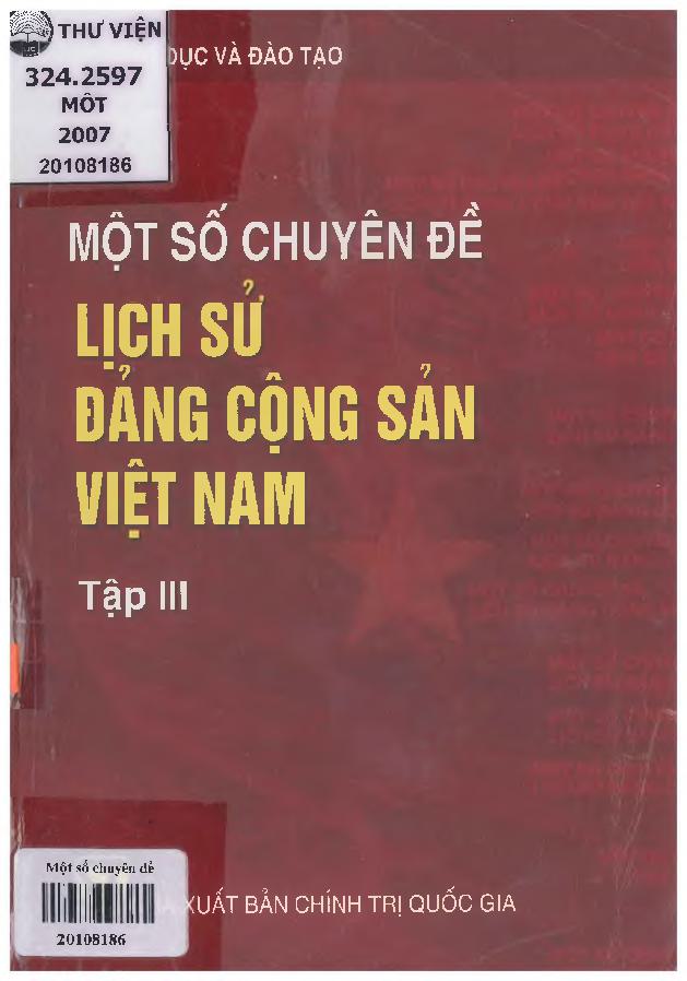 Một số chuyên đề Lịch sử Đảng Cộng sản Việt Nam, tập III