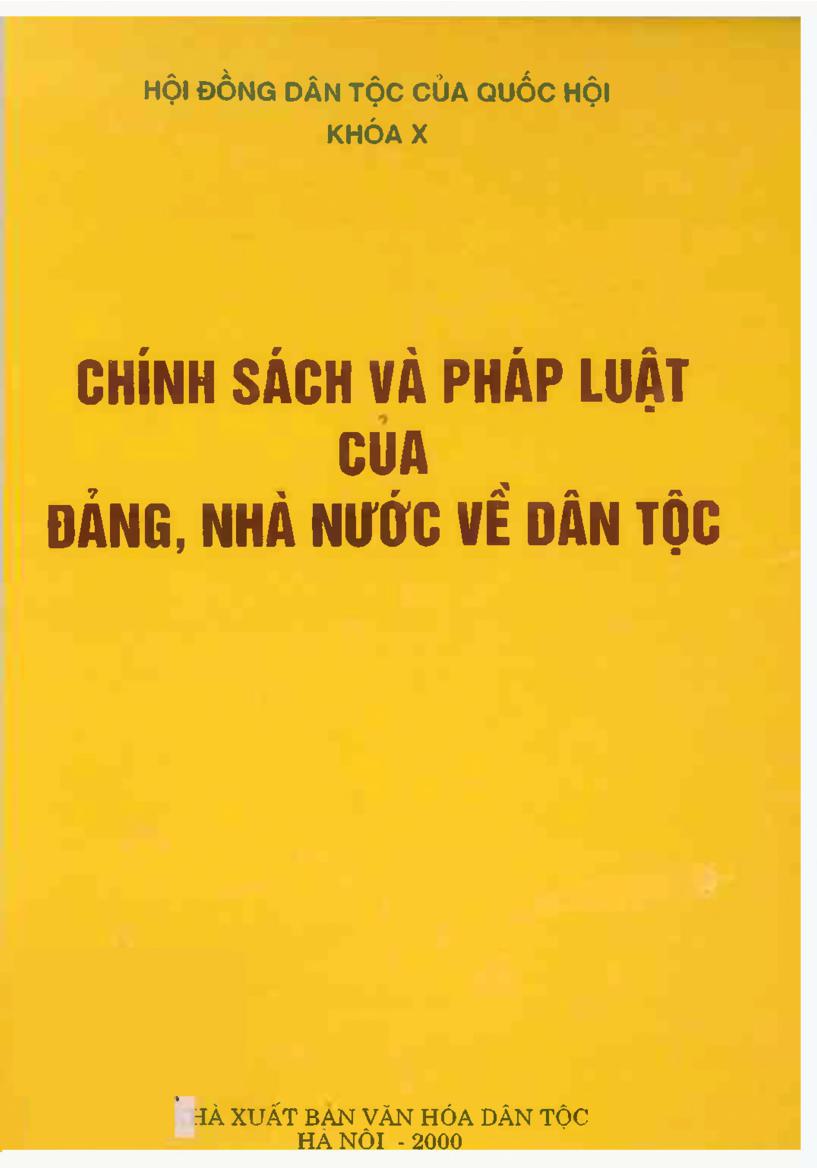 Chính sách và pháp luật của Đảng, Nhà nước về dân tộc