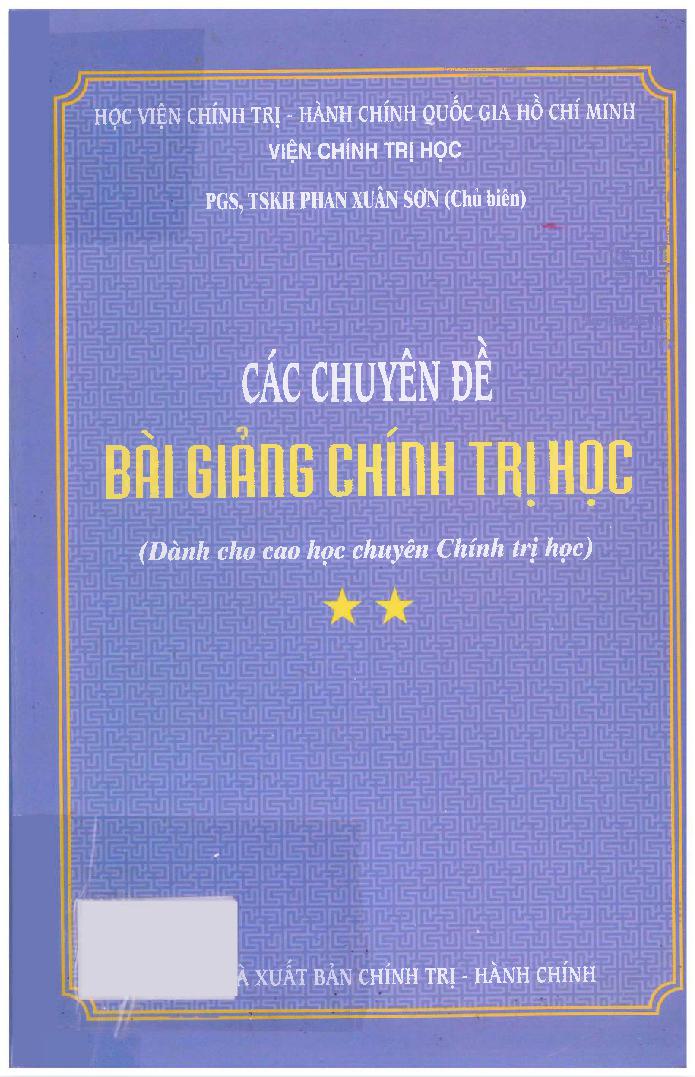 Các chuyên đề bài giảng chính trị học, tập 2