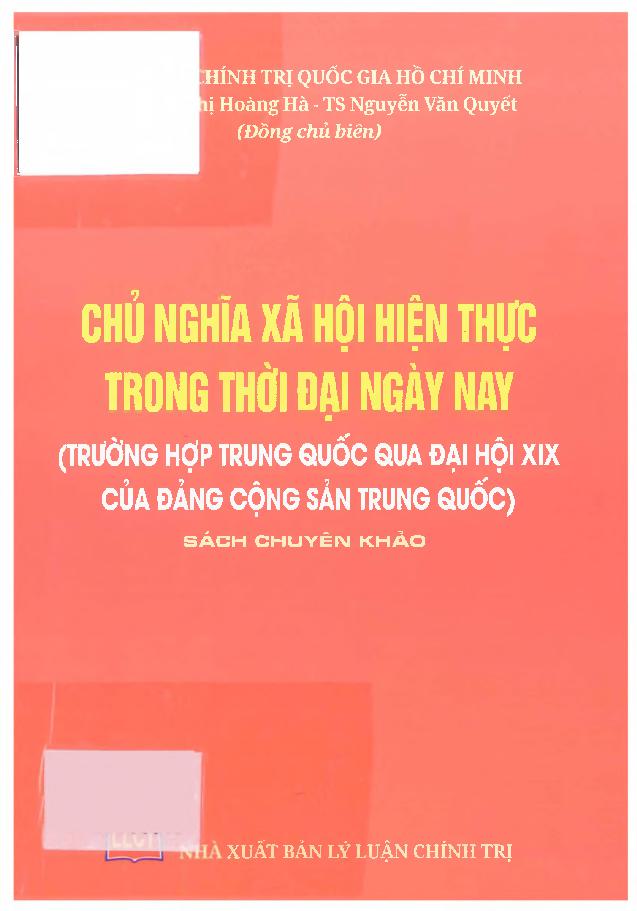 Chủ nghĩa xã hội hiện thực trong thời đại ngày nay (Trường hợp Trung Quốc qua Đại hội XIX của Đảng Cộng sản Trung Quốc)