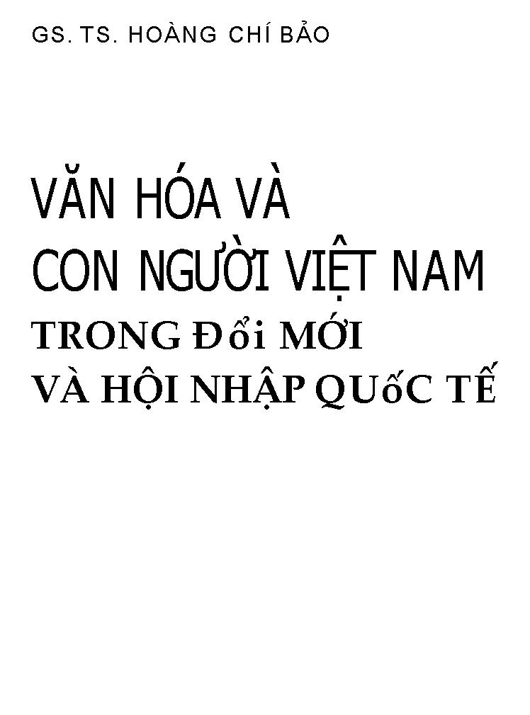 Văn hóa và con người Việt Nam trong đổi mới và hội nhập quốc tế 