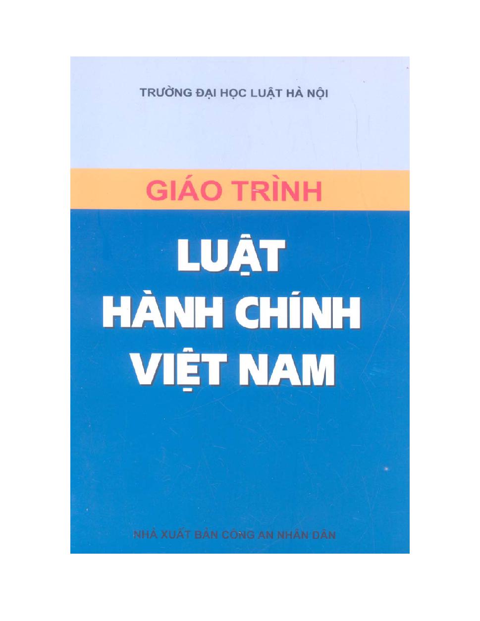 Giáo trình Luật hành chính Việt Nam