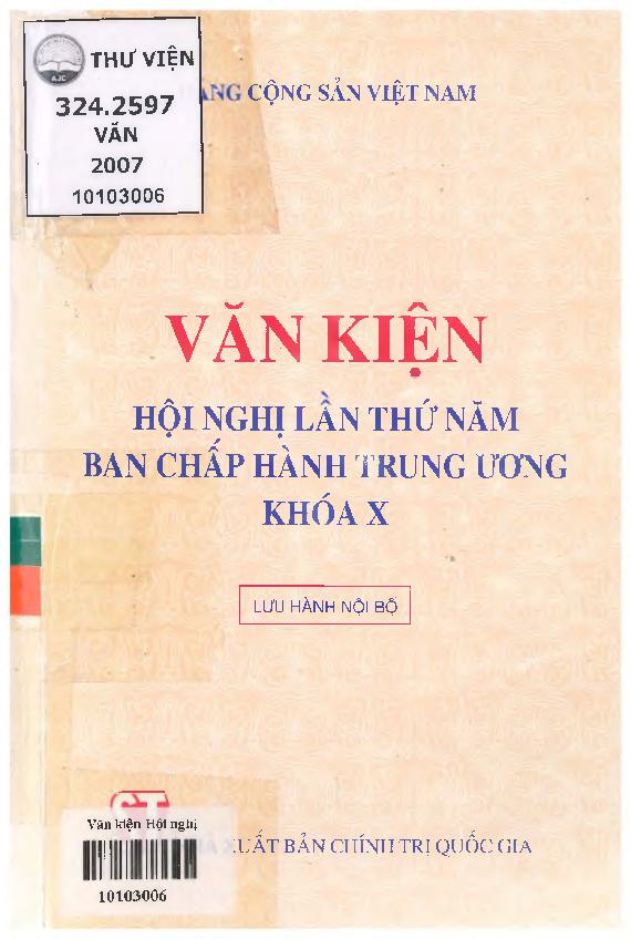 Văn kiện Hội nghị lần thứ 5 Ban chấp hành Trung ương  khoá X